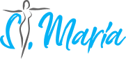 Logotipo de Santa María Spa en color azul con gris
